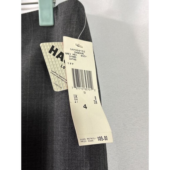 Vintage Y2K Anne Klein Stretch Gray Wool Blend Dress Pants Size 4 Pinstripe New - Picture 4 of 6